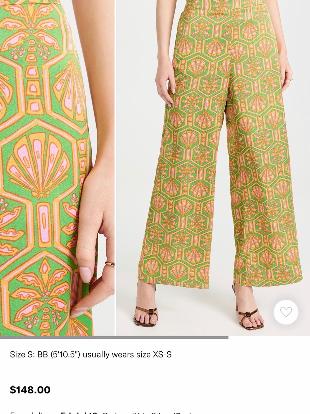 Show Me Your Mumu Landon Pants Palm Deco Print Wide Leg Size Small - Picture 2 of 6